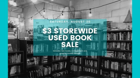 Cicada Books and Coffee $3 Storewide Used Book Sale